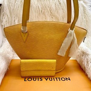 Louis Vuitton Saint Jacques Epi GM Leather Tote Bag with free long wallet